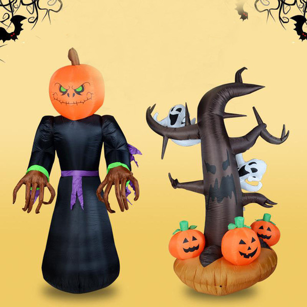 new toy Halloween decorations wholesale Halloween party props inflatable candy pumpkin bucket skull air-filled toy