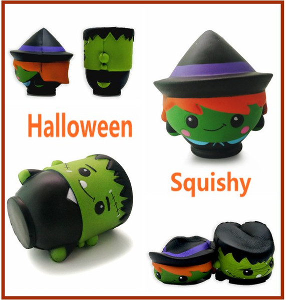 Wholesale Halloween Novelty Slow Rising Squishies Witch Zombie Venom Man Skull Wizard Bear Squishy Toy For Kids