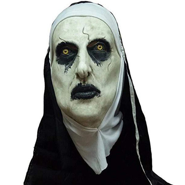 Hot The Nun Cosplay Mask Costume Latex Prop Helmet Valak Halloween Scary Horror Conjuring Scary Toys Party Costume Props FFA970