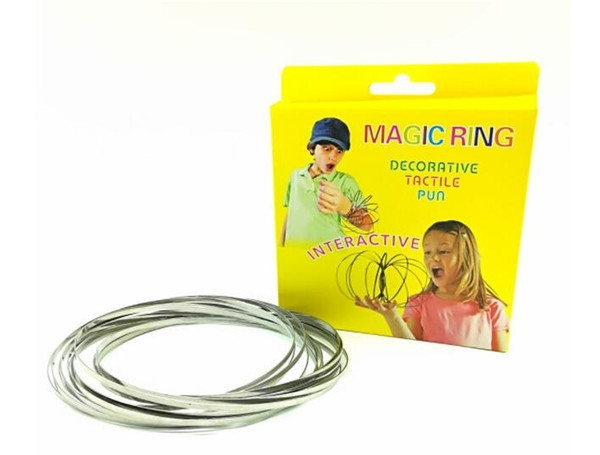 Metal Toroflux Flow Ring Stainless Steel Wire Flowrings Magic Pattern Spring Deformation Rolling Bracelet Toys Xmax with Gift box