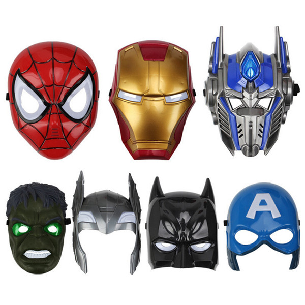 LED Masks Children Animation Cartoon Spiderman Light Mask Masquerade Full Face Masks Halloween Costumes Party