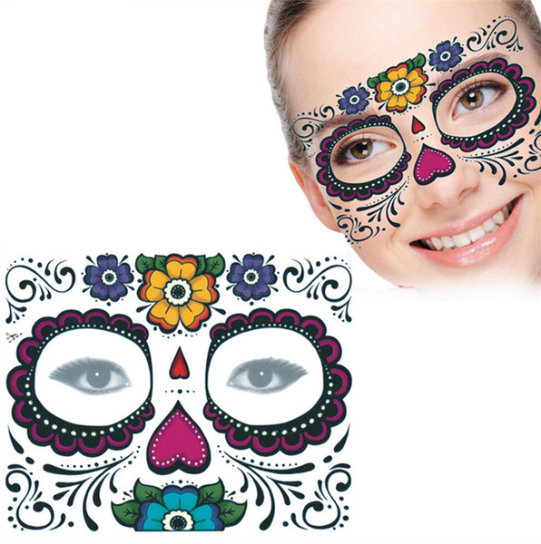 Disposable Eyeshadow Sticker Halloween Party Facial day of the dead faced tattoo masquerade ball must pretty tattoo sticker waterproof Xmas