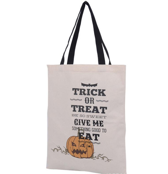 Halloween gift bag Pure Cotton Canvas Handbag Halloween candy pock Christmas stamp bag Halloween children's candy and gift bags