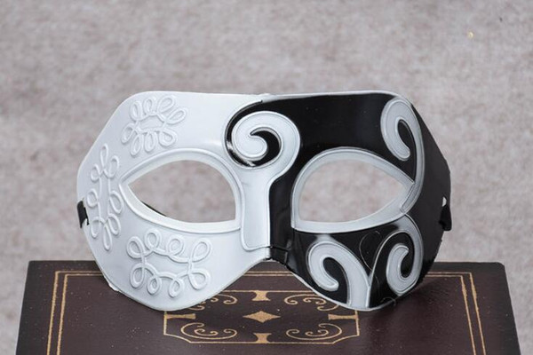 Halloween party jazz prince half face flat head hard plastic spray paint Party Mask Wholesale free shipping