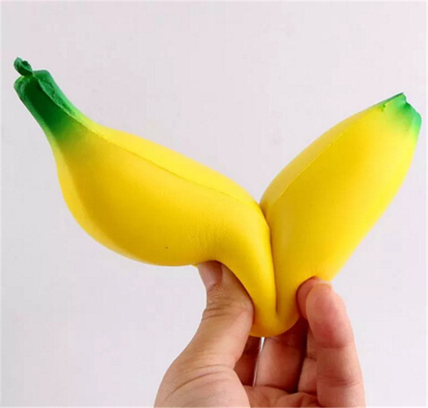 Wholesale Banana Squishy Slow Rising Xmas Decoration Cute Jumbo Simulate Phone Straps Pendant Squeeze Stress Stretch Christmas toys