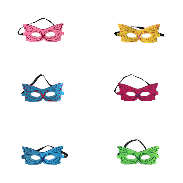 INS HOT SALE wholesale Halloween Gifts Kids Superman Mask Butterfly Bee Design Kids Party Mask Cosplay Costume Mask mix 17colors 9*18cm HD4