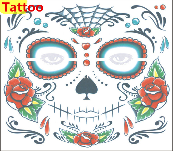 waterproof Halloween tattoo Facial waterproof faced tattoo Halloween and masquerade ball must, sticker faced tattoo