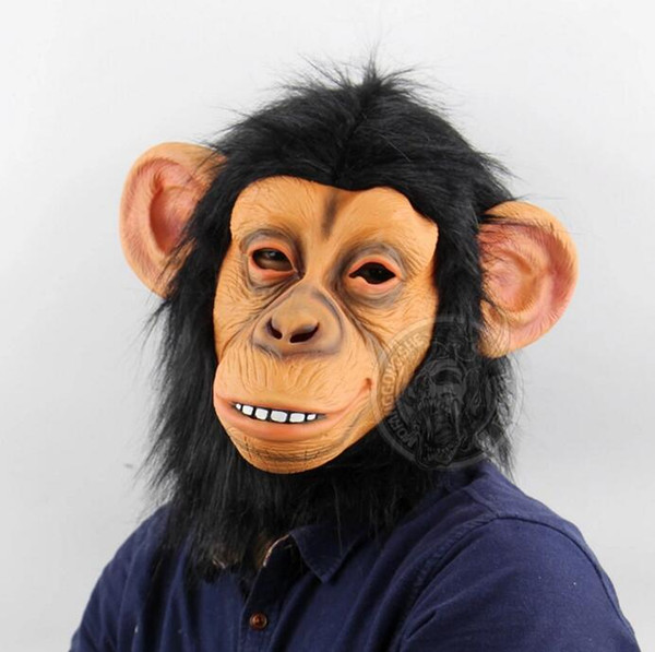 Big Ear Monkey Halloween Funny Animal Headgear Christmas Props Worldwide Passing Funny Show Live Orangutan Mask Wholesale Free Shipping