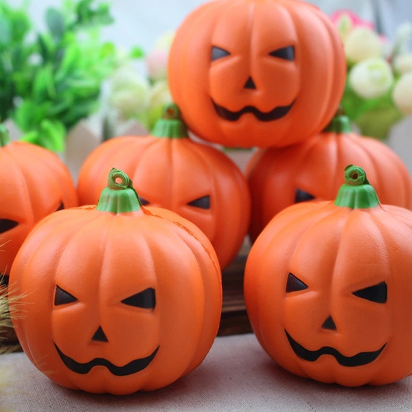 Halloween Pumpkin Toys Squishy Slow Rising Simulation Pendant Funny Gadget Vent Decompression Toy Kids Halloween Supplies YFA576