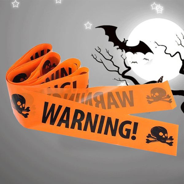Halloween Decoration Window Prop Decoration Warning Tape Signs Plastic Skull Head Horror Halloween Decorations FREE LE76