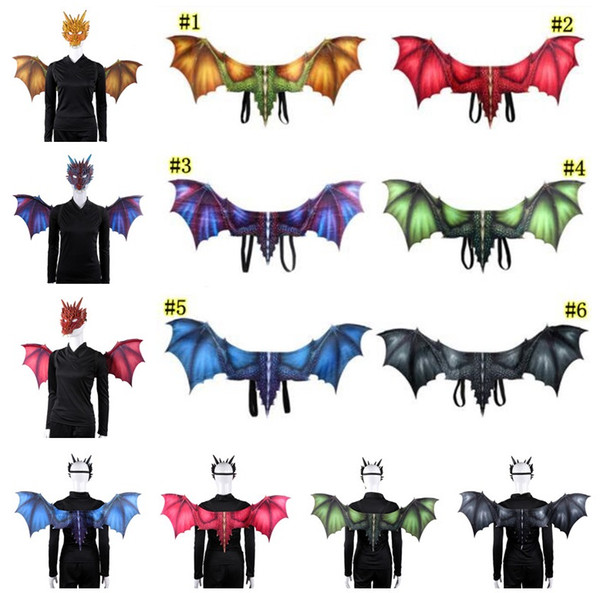 Cosplay Halloween Dragon Wings Costume Non Woven Fabrics Six Colors Carnival Party Supplies Adult Wing Props Kk261