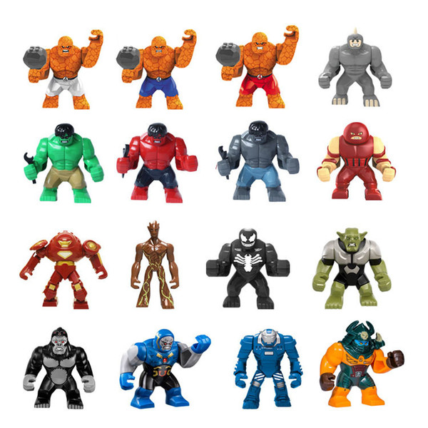 Superhero Toys Big Blocks Single Sale Creative and Perfect Plastic Hero Figures Toy Bricks Bubilding Blocks For Kids J