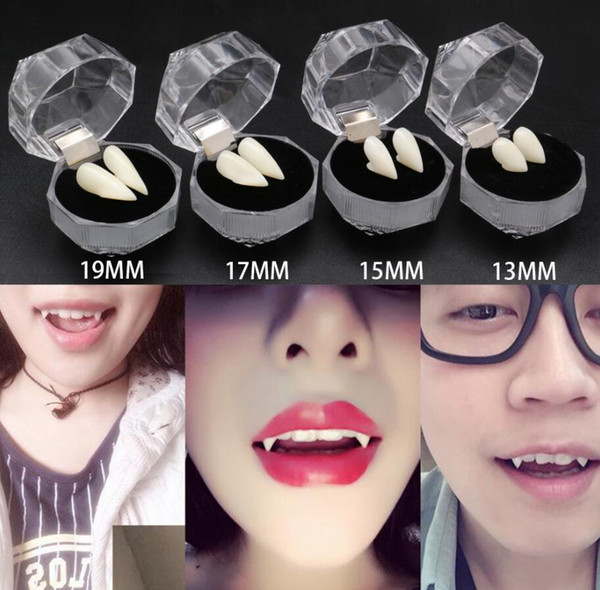 Horrific Fun Clown Dress Vampire Teeth Halloween Party Dentures Props Zombie Devil Fangs Tooth With Dental Gum with box gift