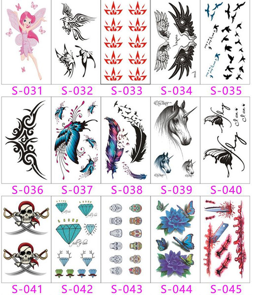 DHL 1000P direct wholesale tattoo stickers, waterproof stickers, Roses crown lotus diamonds 50 kinds of pattern stickers