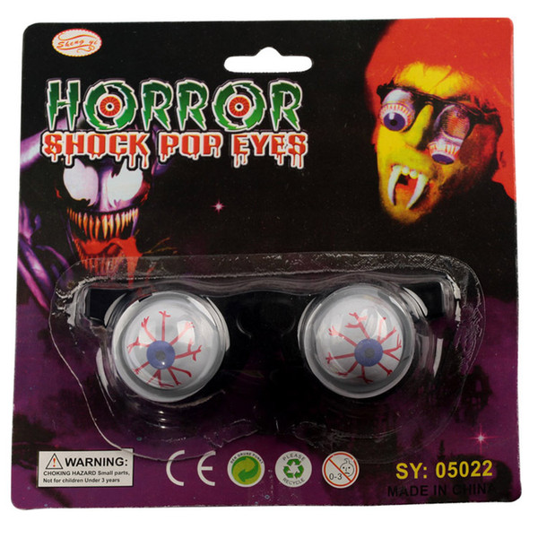 Prank Joke Toy Funny Horror Shock Pop Out Eyes Glasses Dropping Eyeball Glasses for Halloween Costume Parties Joke Gift Pop Out Eye Glasses