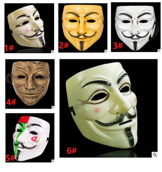 V for Vendetta Mask Costume Face Mask Halloween costume ball prom mask Plastic Halloween Supplies
