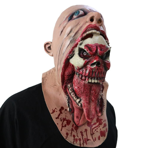 New Bloody Zombie Mask Melting Face Adult Latex Costume Walking Horror Dead Halloween Tricky Scary Toys