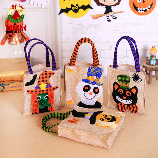New Halloween Tote Bags Durable Halloween Bag Trick Treat Tote Storage Non-Woven Candy Bag Trick or Treat Bags for Halloween Party Favors