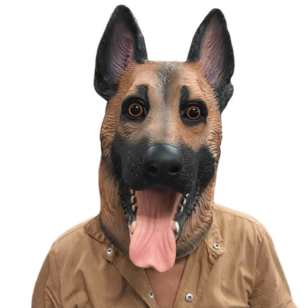 Dog Head Latex Mask Full Face Adult Mask Breathable Halloween Masquerade Fancy Dress Party Cosplay Costume Lovely Animal Mask