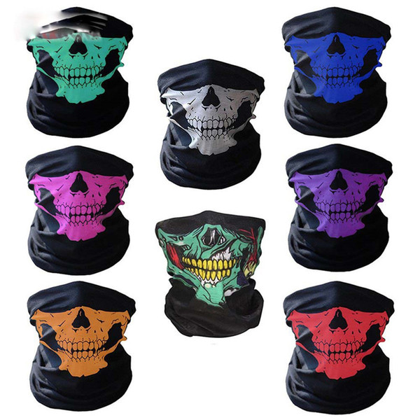 14 Colors Halloween Skull Face Mask Multipurpose Outdoor Sports Riding Warm Ski Caps Headband Wrist Guard Scarf Cycling Motorcycle Face Mask