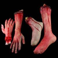 Halloween Props Bar KTV Decorative Supplies Toys Broken Foot Fake Blood Rubber Hand Terrorist Big Break Zombie Skinned Ar T153
