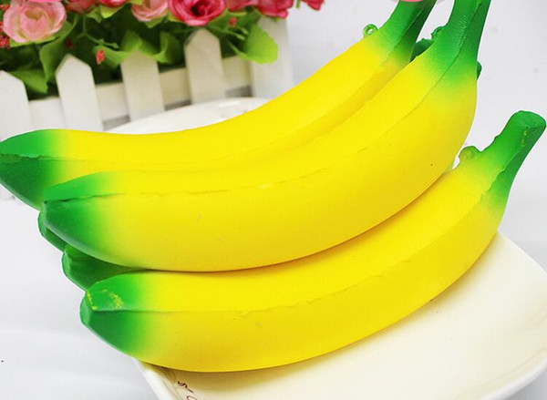 Jumbo Squishy Toys Banana Slow Rising Cellphone Charms Pendant Kawaii Cute Stress Relieve Squeeze Bread Kids Toys Gift