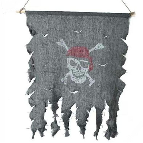 LOW price Halloween Supplies Bar Decoration Props Pirate Skull Flag Ghost Curtain T150