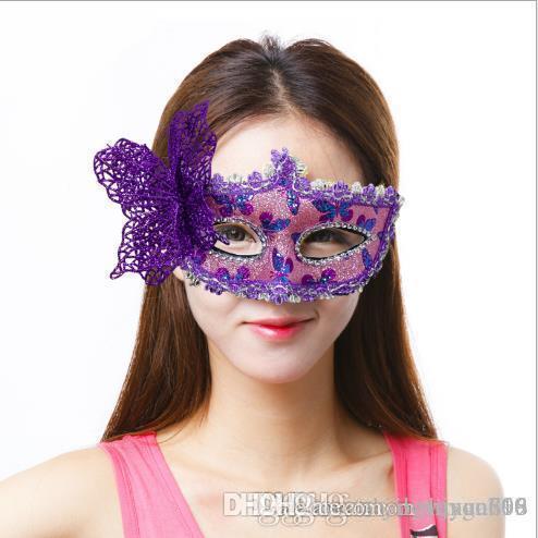 Bursting Halloween Costume Dance Venice color painted Princess Party Mask Christmas bow mask