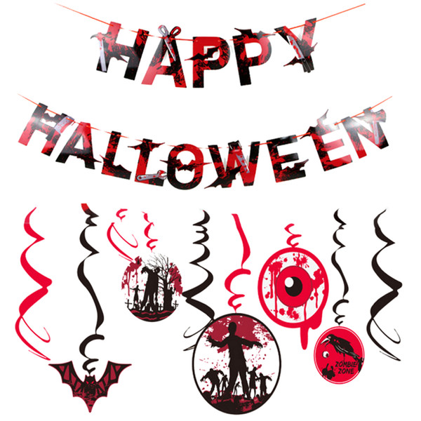 10Pcs/set Happy Halloween Decoration Kit Scary Photo Booth Props Halloween Party Supplies