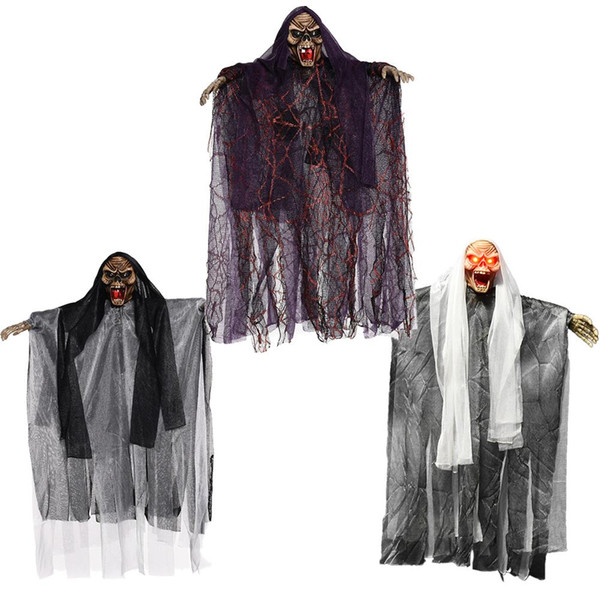Ghost Witch Pendant Halloween Decoration Horror Electric Skeleton Sound Control Halloween Hanging Ghost