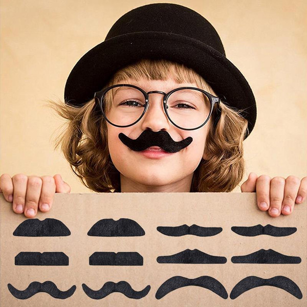 Cosplay Halloween Self Adhesive Fake Mustache Novelty Party Favor Mustache Black Pink White Mustaches for Masquerade Party & Performance Fun