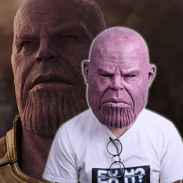 2018 Avengers 3 Infinity War Thanos Mask Cosplay Superhero Latex Full Head Helmet Halloween Cosplay Prop New