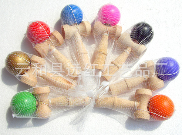 8 color New Big size 18*6cm Kendama Ball Japanese Traditional Wood Game Toy Education Gift Children toys DHL/Fedex Free 