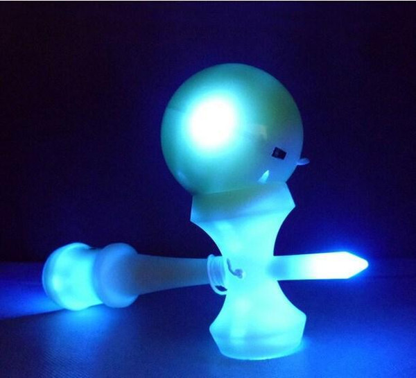 DHL 2016 games Intelligence toys light up flash light Skills ball 18.5cm skills sword ball jade sword plastic LED kendama ball toy E409