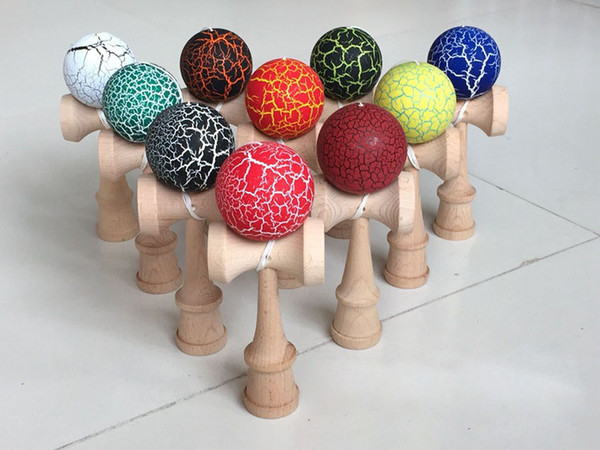 Wooden Kendama Crack Paint Ball kendama skill ball Juggling Game Ball Japanese Traditional Balls Educational Toys Children Gift in stock