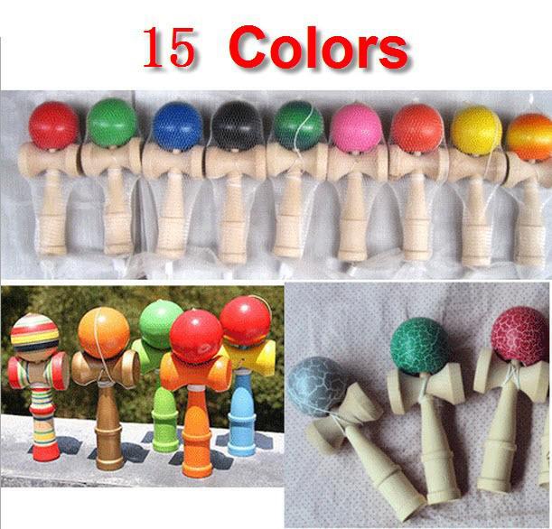 Freeshipping 15 Colors Available 19CM Kendama Toy Japanese Traditional Wood ball Game Toy Education Gifts 200pcs/lot Christmas gift