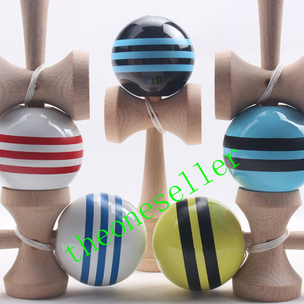 Many Colors 18.5cm*6cm PU Kendama Ball Japanese Traditional Wood Game Toy Education Gifts, 180PCS DHL free shipping , Activity Gifts toys