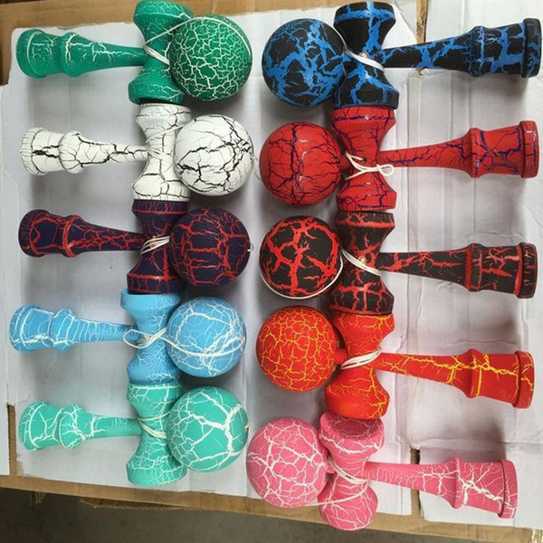 Japanese Traditional Funny Sword Ball Game Full Crack Kendama Skillful Juggling Ball Toy Painting Education Toy 16 Colors Toys Gifts