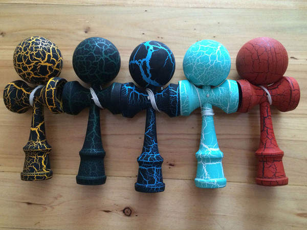 18.5CM Full Crack Kendama Ball Toy Smooth painting beech Wood Japanese Traditional Funny Sword ball Game Education Toy Christmas gift