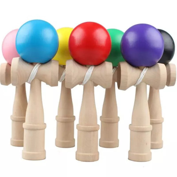 12cm Kid Kendama Ball Japanese Casual Traditional Juggling Game Wood Hand Eye Balance Skill Educational Wooden Novelty Toys Plain Colors