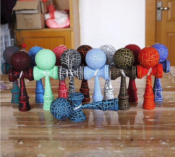 New Kendama Japanese Traditional Wooden Toys Kendama Skills Ball Crack Design Kendama with 6cm Big Ball DHT91