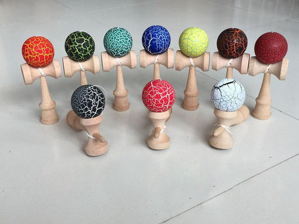 10 colour Wooden Kendama Crack Paint Ball kendama skill ball Juggling Game Ball Japanese Traditional Balls Educational Toys Children Gift