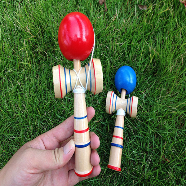 DHL Mid Kendama Ball Japanese Traditional Wooden Toys Red Blue 15*6.5CM Education Gifts Novelty Toys 