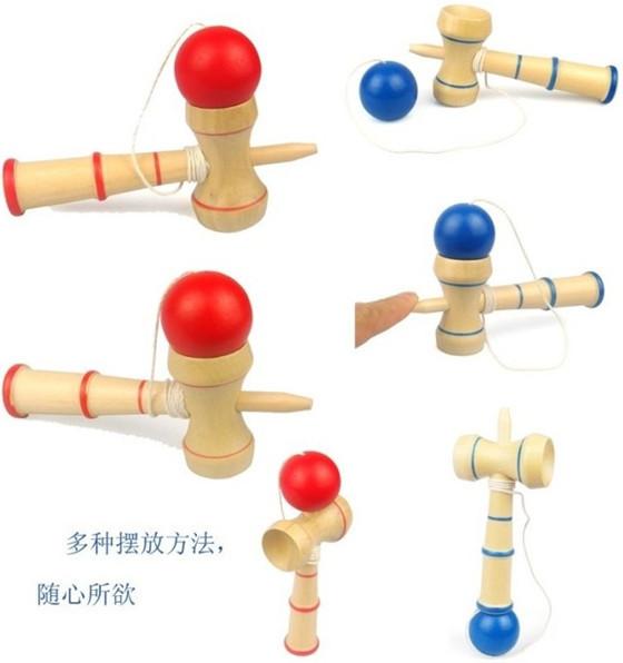 Free Funny Japanese Traditional Wood Game Toy Kendama Balls Education Gift New