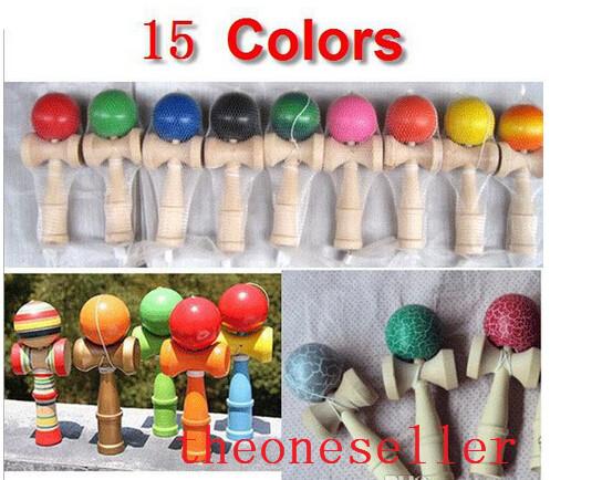 Freeshipping 15 Colors Available 19CM Kendama Toy Japanese Traditional Wood ball Game Toy Education Gifts 200pcs/lot Christmas gift