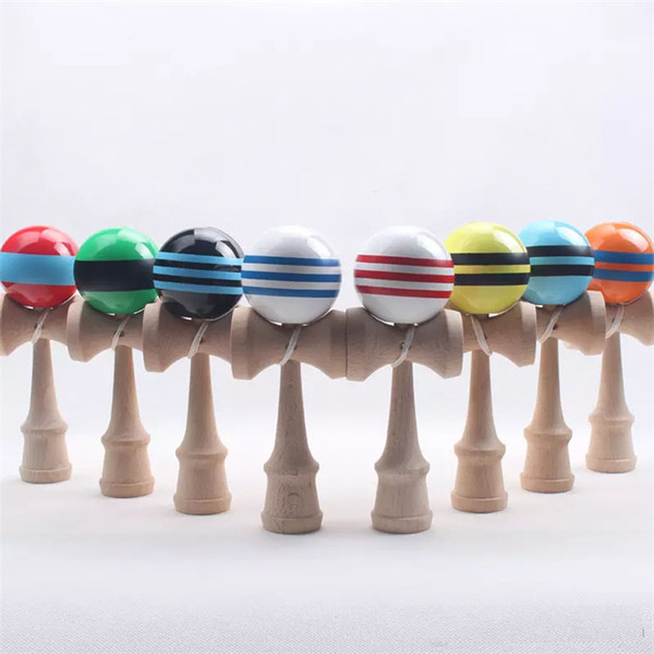 Kendama Ball Big size 18.5*6cm Colorful Painted Traditional Wooden Toy Ball Skillful Game Juggling Ball Gift for Adult Kids Gifts LA604-2