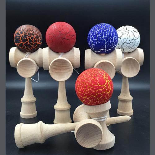 Wooden Kendama Crack Paint Ball kendama skill ball Juggling Game Ball Japanese Traditional Balls Educational Toys Children Gift in stock