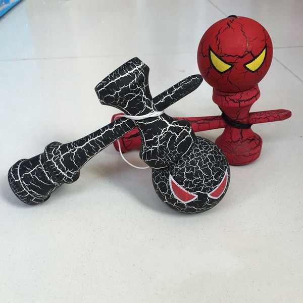 Hot Spider Man kendama ball 18cm Professional game top quality full crack paint beech ball skills