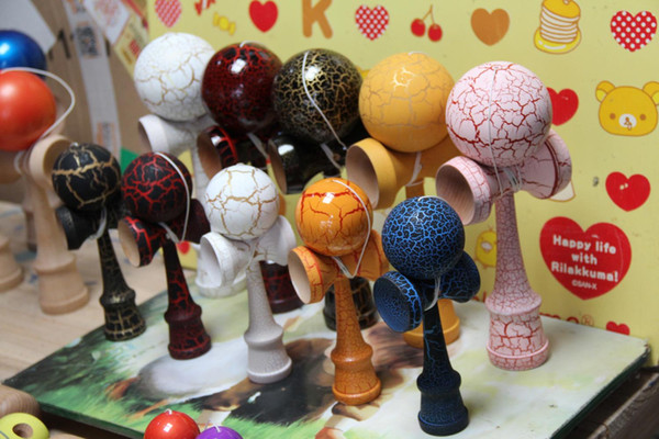 2016 Hot selling Japanese traditional wooden toys kendama skills ball crack jade sword ball 18cm kendama