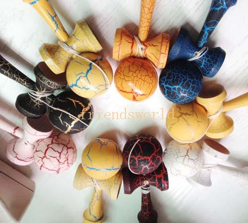 Manufacturers Hot Selling Japanese Traditional Wooden Toys Kendama Skills Ball Crack Jade Sword Ball 18.5cm Kendama Ball